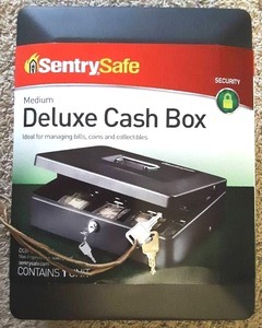 lot 97 image: Sentry Safe deluxe cash box with keys