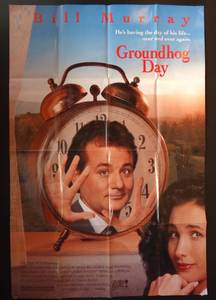 lot 1 image: GROUNDHOG DAY (1993) ORIGINAL MOVIE POSTER 27X40 - $$$