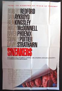 lot 5 image: SNEAKERS MOVIE POSTER Original SS 27x40 ROBERT REDFORD SIDNEY POITIER 1992