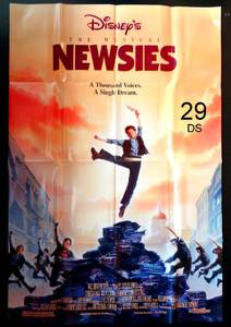 lot 29 image: RARE NEWSIES (1992) ORIGINAL MOVIE POSTER - FOLDED - 2-SIDED - JOHN ALVIN ART - $$$