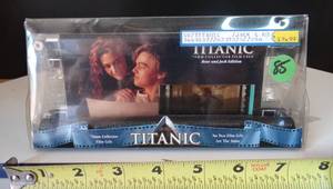 lot 85 image: ONE OF A KIND - TITANIC 1998 Jack and Rose Edition 70mm Movie FILM CELL DISPLAY