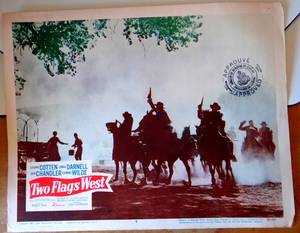 lot 118 image: RARE QUEBEC CANADA STAMPED Two Flags West (1950) 11x14 Lobby Card #4 - $$