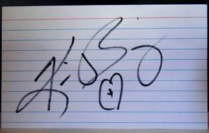 lot 124 image: AUTHENTIC AUTOGRAPH - KIM BASINGER HAND SIGNED INDEX CARD