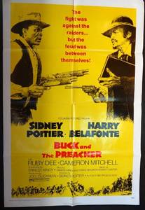 lot 253 image: $$$ BIG TICKET - BUCK AND THE PREACHER (1972) US AUTHENTIC ORIGINAL 27x41 MOVIE POSTER - CHECK COMPS