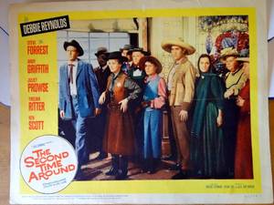 lot 270 image: VINTAGE ORIGINAL LOBBY CARD - Andy Griffith, Debbie Reynolds, The Second Time Around (1961) Lobby Card #7