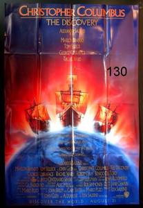 lot 130 image: CHRISTOPHER COLUMBUS MOVIE POSTER 1 Sided ORIGINAL FOLDED 27x40 MARLON BRANDO, TOM SELLECK