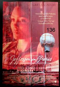 lot 136 image: Jefferson in Paris Folded Movie Poster 27 x 40 Original (1995)