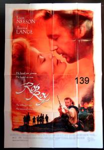 lot 139 image: Rob Roy Movie Poster (VERSION A) - Liam Neeson, Jessica Lange - 27 x 40 - $$
