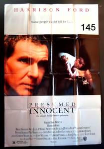 lot 145 image: PRESUMED INNOCENT Original Theatrical Movie Poster FORD (1990) 27X40