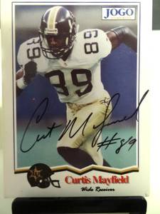 lot 14 image: AUTHENTIC AUTOGRAPH - 1994 CFL - LAS VEGAS POSSE WIDE RECEIVER CURTIS MAYFIELD WCOA