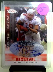 lot 15 image: AUTHENTIC AUTOGRAPH - Hank Basket 2006 Sage "Rookie" autograph #A4 194999 (Red)