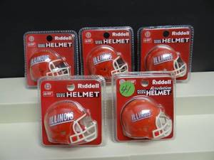 lot 41 image: LOT OF 5 - FIGHTING ILLINOIS MONI HELMETS - NIP