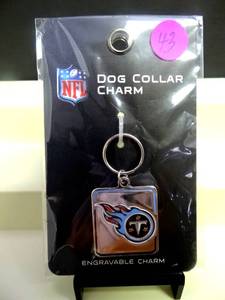 lot 43 image: OFFICIAL NFL LICENSED TENNESSEE TITANS DOG COLLAR CHAIN OR KEYCHAIN - NIP