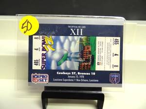 lot 50 image: PRO SET SUPERBOWL XII CARD #12