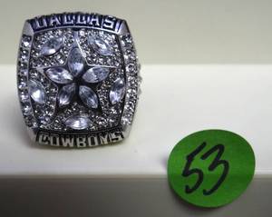 lot 53 image: 1995 DALLAS COWBOYS - TROY AIKMAN SUPERBOWL 30 REPLICA CHAMPIONSHIP RING (LAST SUPERBOWL FOR DALLAS)