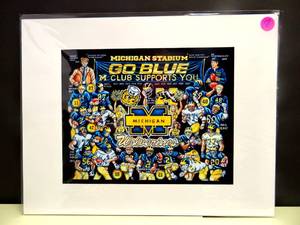 lot 58 image: MICHIGAN WOLVERINES 11 X 14 MATTED WALL DISPLAY READY FOR FRAMING - NEWSEALED