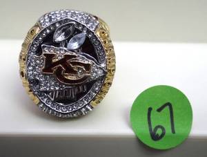 lot 67 image: SUPERBOWL 54 - 2019 KANSAS CITY CHIEFS PATRICK MAHOMES REPLICA CHAMPIONSHIP RING - SIZE 13