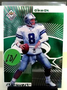 lot 101 image: 1998 UD CHOICE TROY AIKMAN STARQUEST GREEN TROY AIKMAN #8 DALLAS COWBOYS