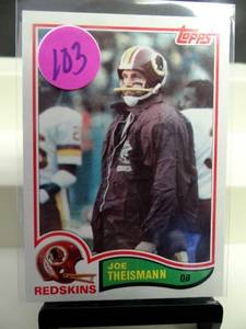 lot 103 image: VINTAGE 1982 Topps Joe Theisman #521-nrmt