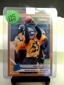 lot 129 image: RARE LIMITED 091100 - 2019 Donruss Football Devin Bush II Rated Rookie Canvas $$$