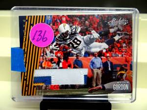 lot 136 image: LIMITED EDITION PATCH 1299 - 2018 Panini Absolute Panoramic - Melvin Gordon #PP-MG Patch $$$