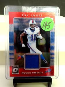 lot 145 image: ROOKIE PATCH CARD - Zay Jones 2017 Panini Donruss Optic Rookie Threads RC Jersey Bills Raiders