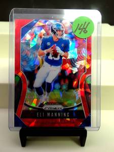 lot 146 image: 2019 Prizm Red Cracked Ice Eli Manning Giants - $$