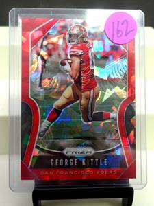 lot 162 image: 2019 GEORGE KITTLE RED PRIZM CRACKED ICE Card # 251 - NM