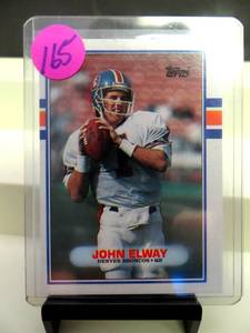 lot 165 image: 1989 Topps John Elway Football HOF #241 Denver Broncos
