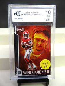 lot 171 image: GRADED GEM  MINT 10 - 2019 SAGE ASPIRE RED Patrick Mahomes II #ASP-PM-1 BCCG 10  $$$