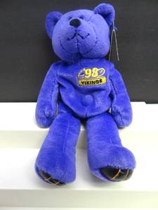 lot 179 image: Limited Treasures Pro Bear Randy Moss #84 Minnesota Vikings 1998 Stuffed Beanie W TAGS