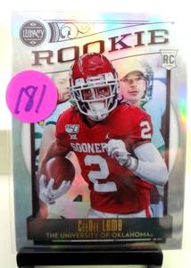 lot 181 image: SILVER ROOKIE CARD - 2020 Panini Legacy Silver Premium CeeDee Lamb RC, #147 $$$