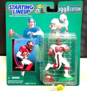 lot 212 image: 1998 Starting Lineup SLU Football Figure Jerry Rice San Francisco 49ers