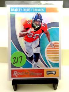 lot 217 image: ROOKIE CARD - 2018 Panini Playoff Bradley Chubb Rookie Wave Denver Broncos #8