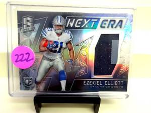 lot 222 image: RARE ROOKIE LIMITED EDITION 039199 - 2016 Panini Spectra Ezekiel Elliott RC Next Era Rookie Relic Patch  No.4 - $$$$
