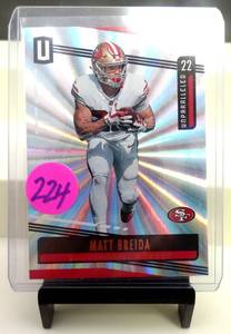 lot 224 image: 2019 PANINI UNPARALLELED FLIGHT #158 MATT BREIDA SP PARALLEL 49ERS