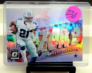 lot 230 image: Ezekiel Elliott - 2017 Donruss Optic AKA Zeke #8 Silver Holo Prizm Cowboys $$$