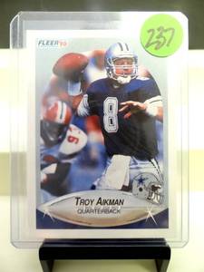 lot 237 image: 1990 Fleer Troy Aikman #384 Dallas Cowboys