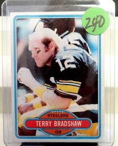 lot 240 image: VINTAGE 1980 TOPPS #200 TERRY BRADSHAW PITTSBURGH STEELERS