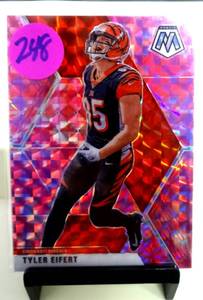 lot 248 image: Tyler Eifert 2020 Panini Mosaic Pink Camo Prizm SP #50