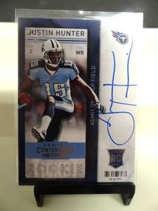 lot 253 image: AUTOGRAPHED ROOKIE CARD - Justin Hunter 2013 Contenders Rookie Auto Card #216