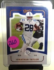lot 260 image: ROOKIE CARD - Jonathan Taylor RC 2020 Panini Chronicles Classics CL-12 Indianapolis Colts