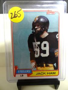 lot 265 image: VINTAGE 1981 TOPPS JACK HAM STEELERS #235 EXNM