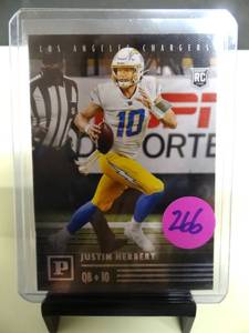 lot 266 image: HOT ROOKIE CARD - 2020 Chronicles Football Panini Justin Herbert Canvas Rookie Chargers $$$