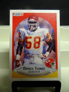 lot 284 image: 1990 Fleer Derrick Thomas Rookie #209 Kansas City Chiefs