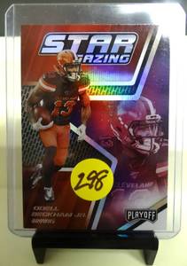 lot 298 image: 2019 PLAYOFF STAR GAZING #13 ODELL BECKHAM JR. CLEVELAND BROWNS FOOTBALL CARD $$
