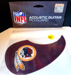 lot 94 image: OFFICIAL NFL LICENSED - WASHINGTON REDSKINS GUITAR PICK GUARD - NIP