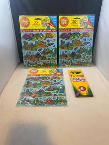 lot 96 image: 3 Sets of Okee Dokee Sticker Activity pack, Medieval Tymes 35 Reusable Stickers