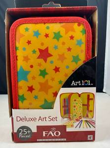 lot 92 image: FAO Shwarz 25 pc Deluxe Art Set
