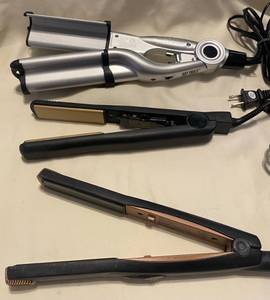 lot 73 image: Crimping Iron and 2 Curling Irons